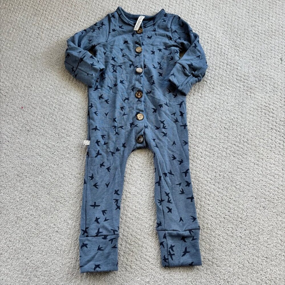 Childhoods blue sparrow bird terry romper